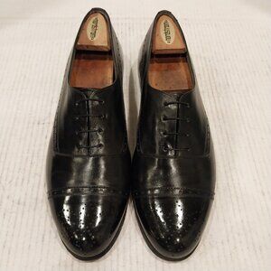 BALLY men's shoes 11 N black cap toe Oxford.